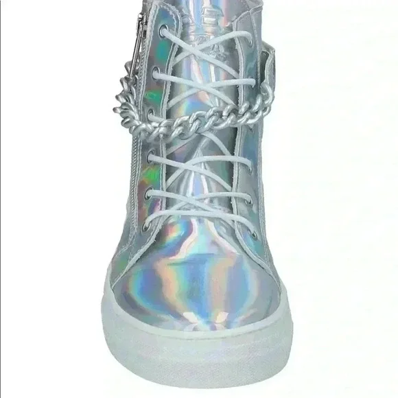 Armani Junior Girl’s Irridescent Hi-top Sneakers! NIB! 40 7